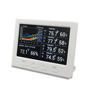 Wireless weather station with 5 sensors, 5 channels, color screen, data logger, connect to PC