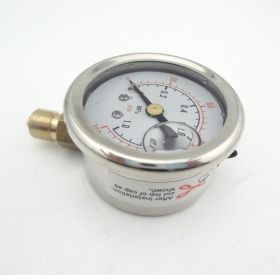 MISOL 10 UNITS Pressure gauge 140 PSI 10 Bar brass bar, Radial connection, BSP 1/8", SWH-PG-R-1mp-10