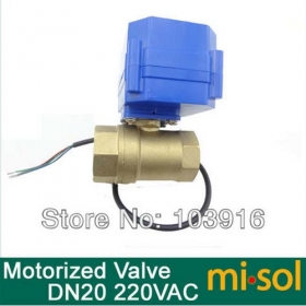MISOL 1pcs motorized ball Ventil valve,220v,2 way,DN20 (reduce port),electrical valve, motorized valve