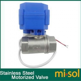 MISOL 10 PCS OF Motorized Ball Valve G3/4" DN20 (reduce port) 2 way 12VDC CR04,Stainless steel, electrical Valve