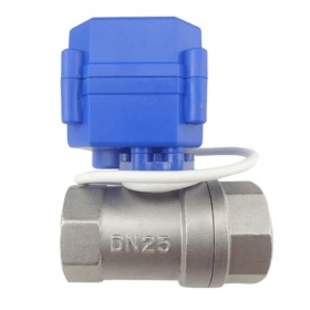 MISOL motorized valve G1" DN25 (reduce port) 2 way 12VDC CR01, stainless steel, electrical valve
