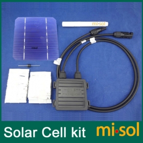 MISOL 40 pcs MONO 5x5 solar cells DIY kit for solar panel, flux pen, diode bus tabbing with junction box