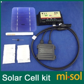 40 pcs MONO 5X5 solar cells DIY kit for solar panel, solar regulator bus tabbing wire, flux pen with junction box