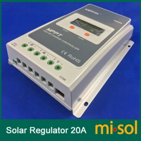 MISOL Tracer MPPT Solar regulator 20A, 12/24v, Solar Charge Controller 20A, NEW