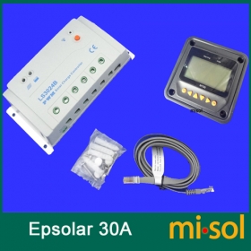 MISOL Epsolar Solar regulator 30A 12V 24V solar charge controller 50V LS3024B with remote meter MT50