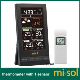 MISOL/Wireless weather station with 1 sensor, 3 channels, color screen