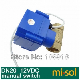 +manual switch,2 way,electrical valve motorized ball valve 12V,DN20 Reduce port 