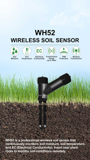 Misol WH52 soil sensor 433Mhz, soil moisture, soil temperature, soil EC, Soil Electrical Conductivity sensor