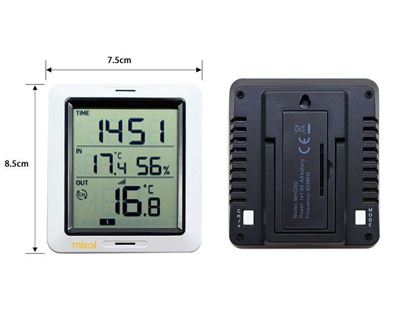 Misol wireless thermometer 433Mhz with sensor, 3 channels, temperature humidity sensor