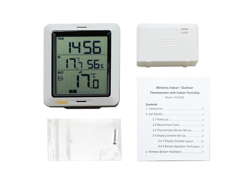 Misol wireless thermometer 433Mhz with sensor, 3 channels, temperature humidity sensor
