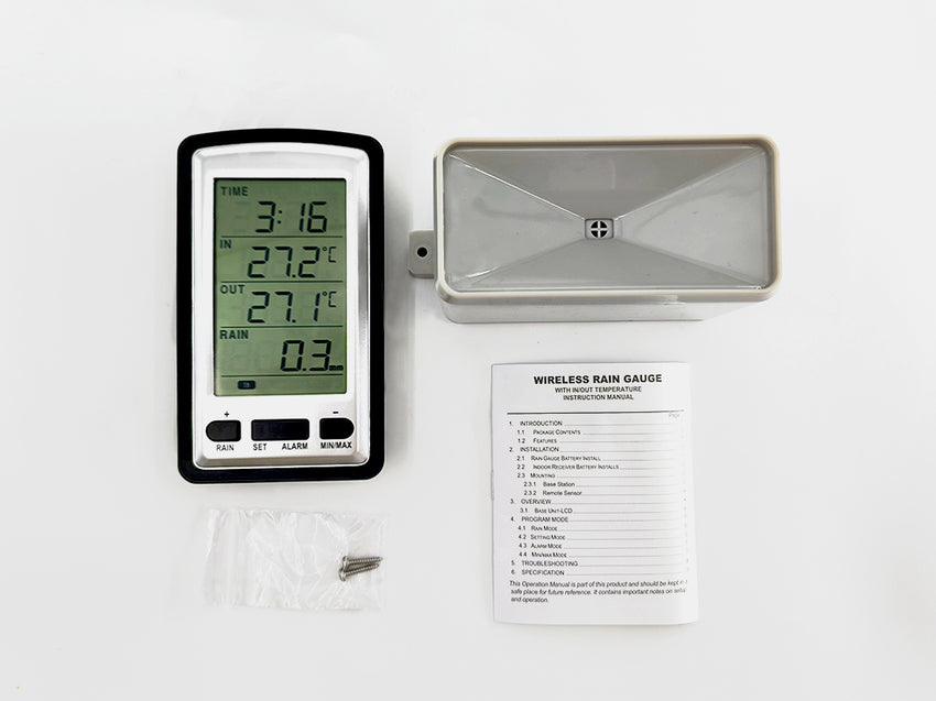 MISOL/wireless rain meter w/ thermometer, rain gauge Weather Station for in/out temperature WH0531