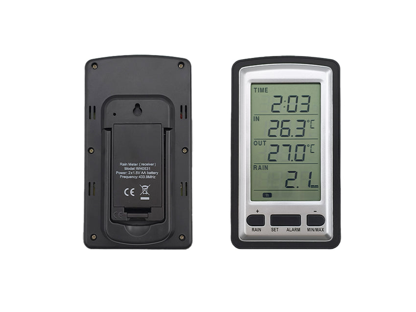 MISOL/wireless rain meter w/ thermometer, rain gauge Weather Station for in/out temperature WH0531