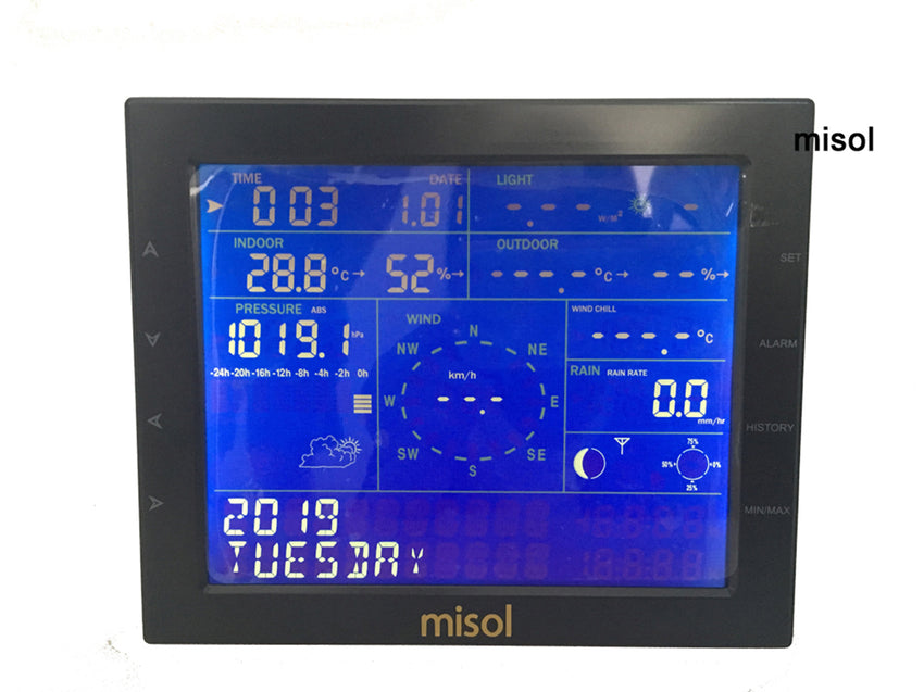 misol Receiver(display) for Wireless weather station(WS2320) connect to WiFi, upload data to web (wunderground)