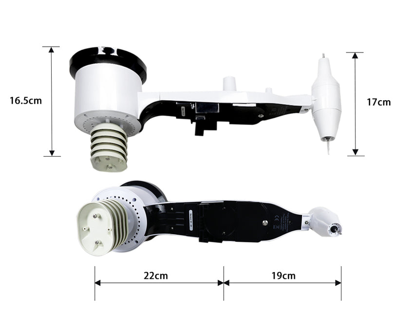 professional weather station wind speed wind direction temperature humidity rain 433Mhz