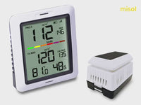 PM2.5 air quality tester monitor wireless, with indoor temperature and humidity, solar powered