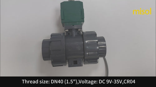 motorized pvc valve 12V, DN40 BSP(1.5"), PVC valve, 2 way, electrical pvc valve, CR04